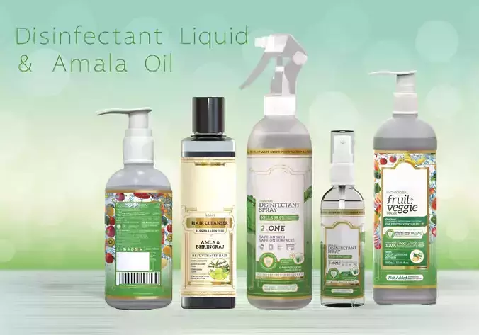 Disinfectant Liquid and Aamla Liquid Bottle