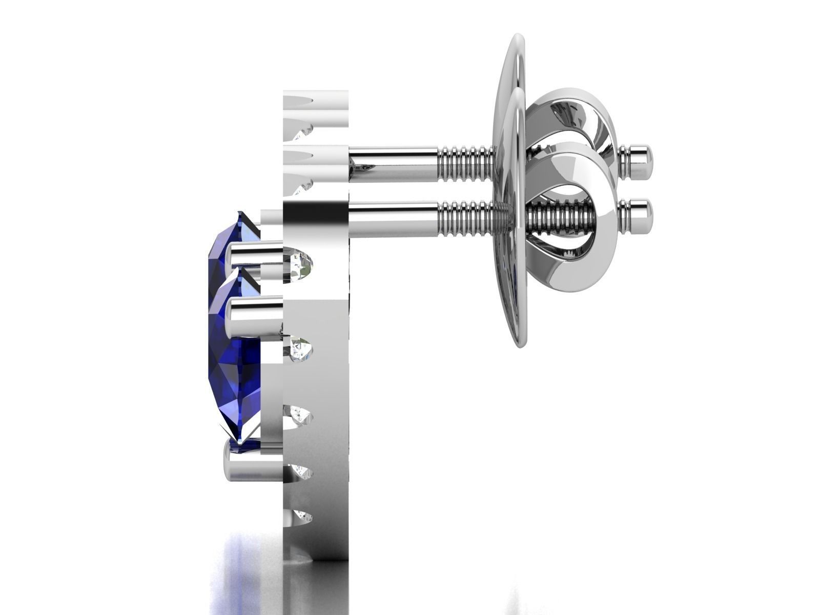 Diamond Classic Heart Earrings 3D print model_5