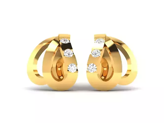 Diamond Classic Earrings 3D print model
