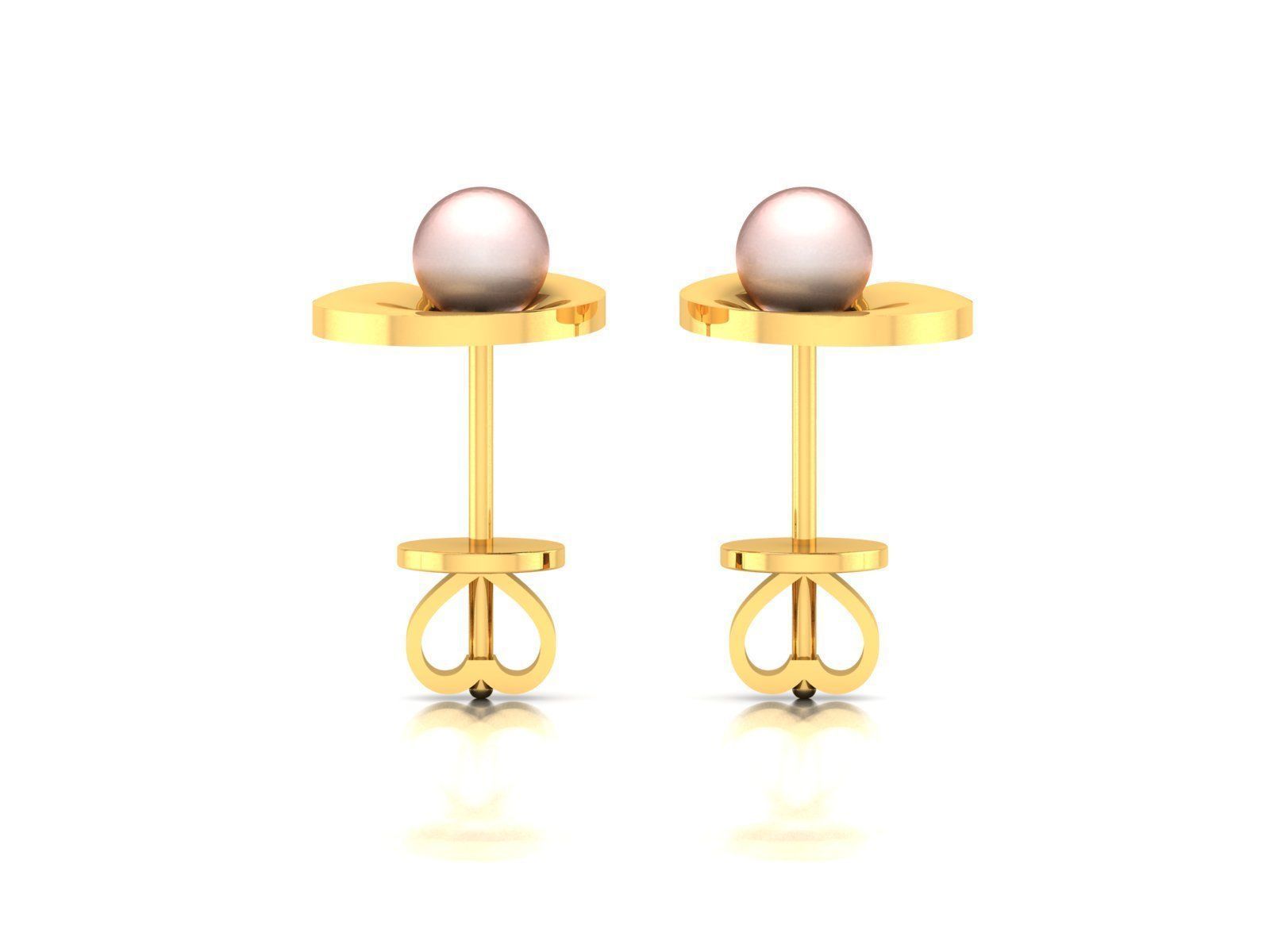 Diamond Classic Opal Stone Earrings 3D print model_2