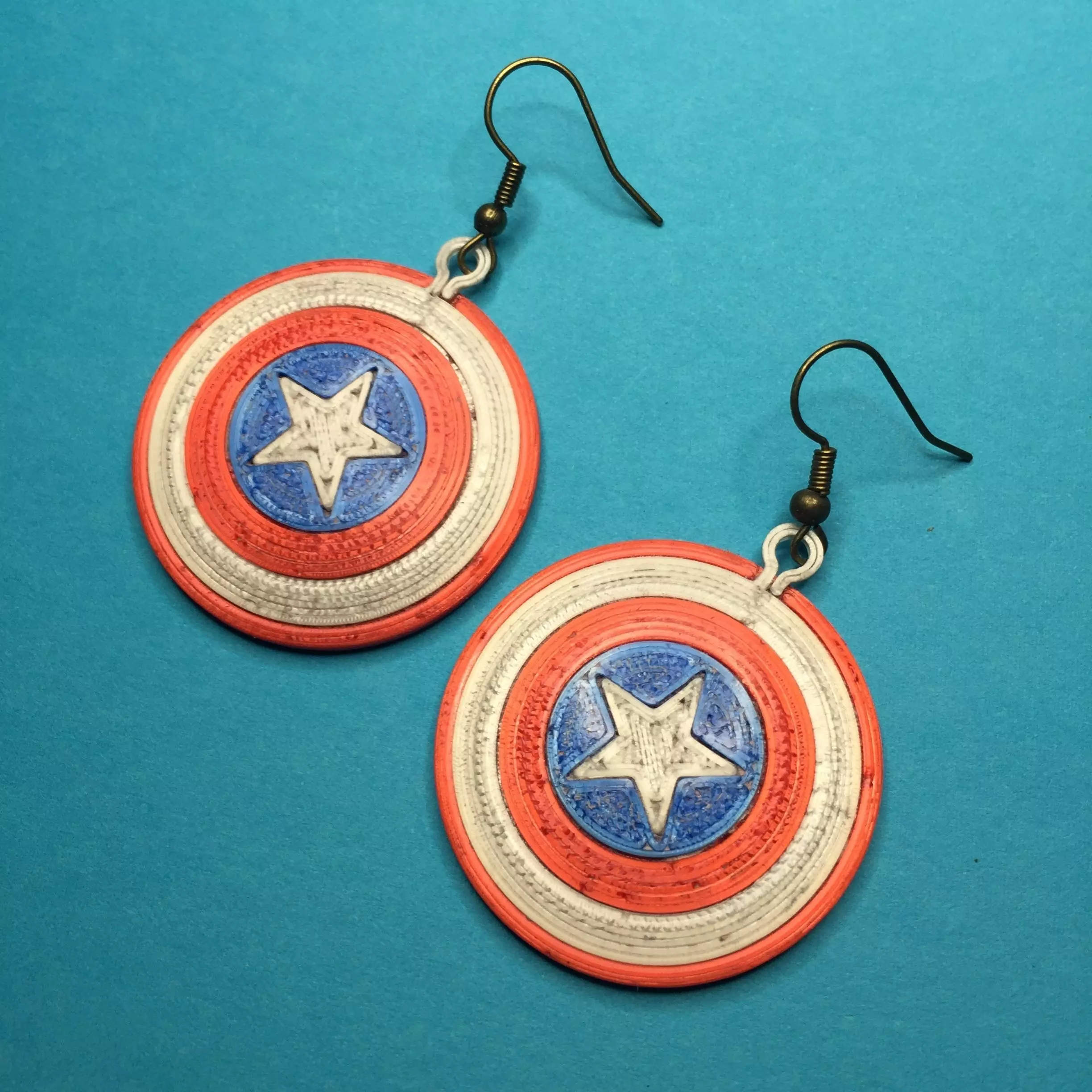 Captain America Shield Earrings 3D print model