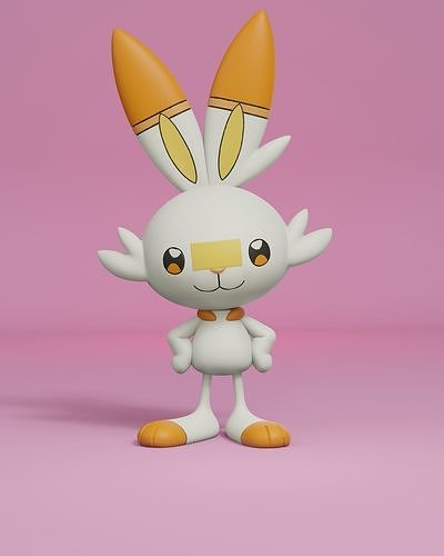 pokemon scorbunny 3D print model