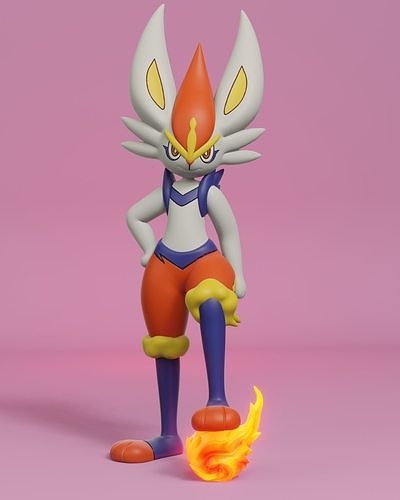 pokemon cinderace 3D print model