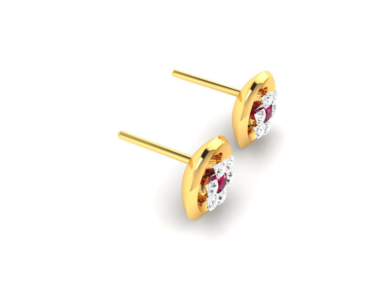 Diamond Classic Earrings 3D print model_5