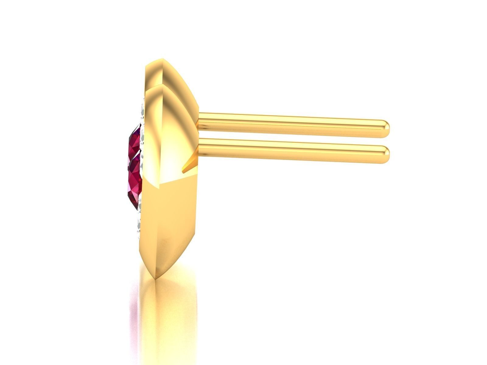 Diamond Classic Earrings 3D print model_3