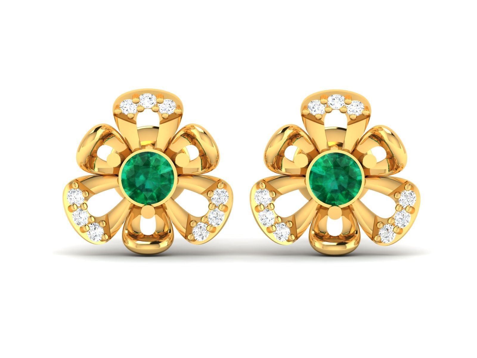 Diamond Classic Earrings 3D print model_3