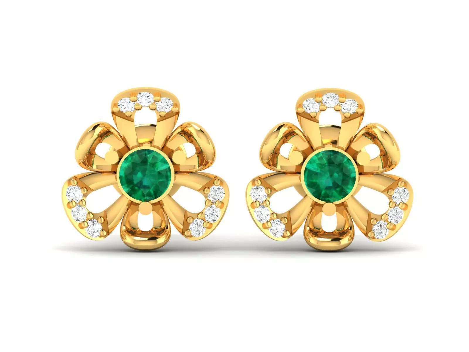 Diamond Classic Earrings 3D print model_0