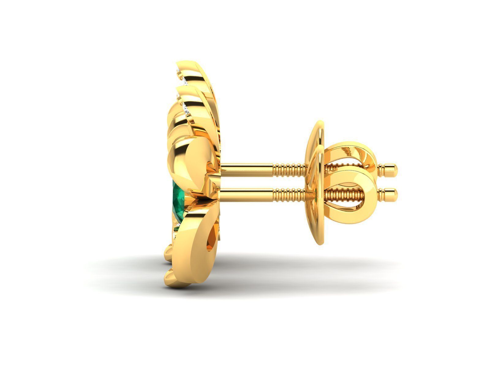 Diamond Classic Earrings 3D print model_4