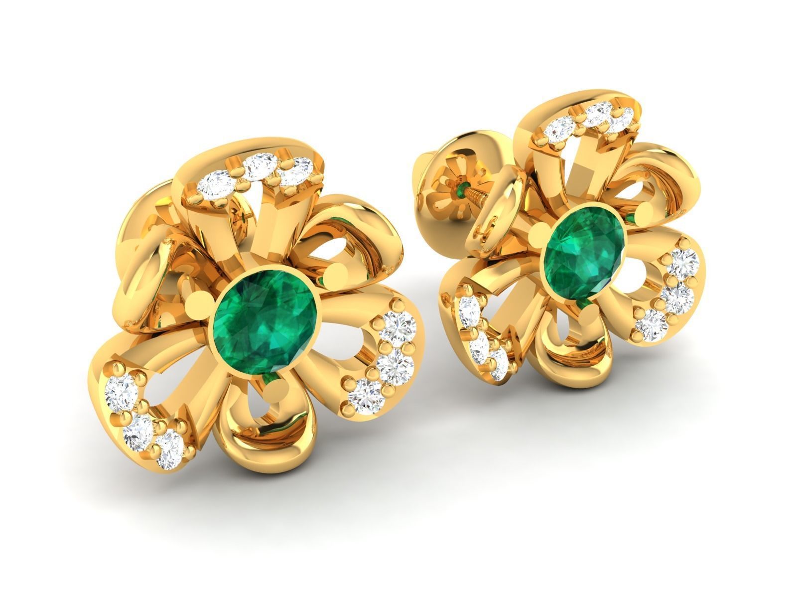 Diamond Classic Earrings 3D print model_2