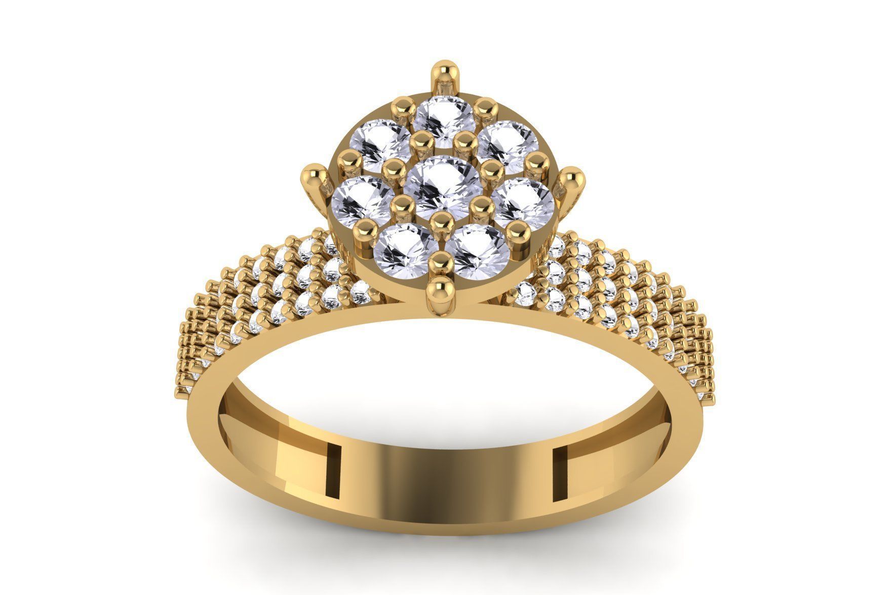 Round Cut Diamond Solitaire Ring R 130 3D print model_1