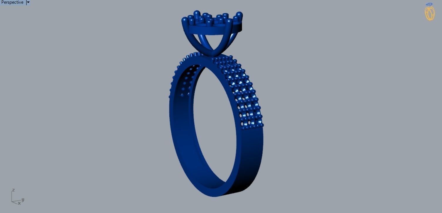 Round Cut Diamond Solitaire Ring R 130 3D print model_6