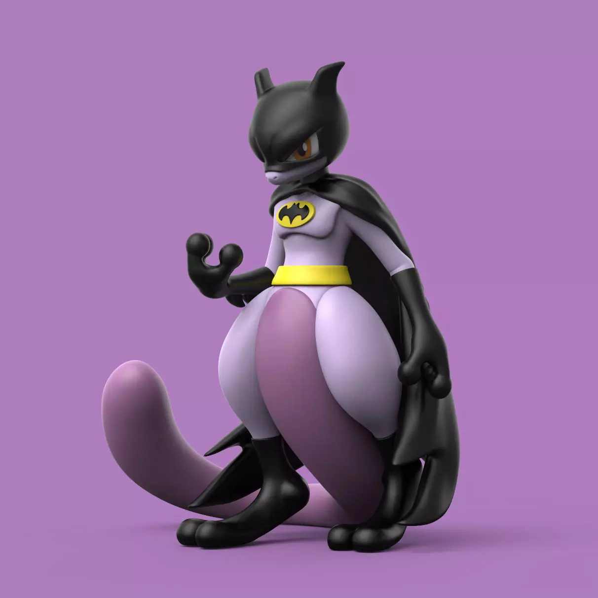 POKEMON - MEWTWO x BATMAN 3D print model_0