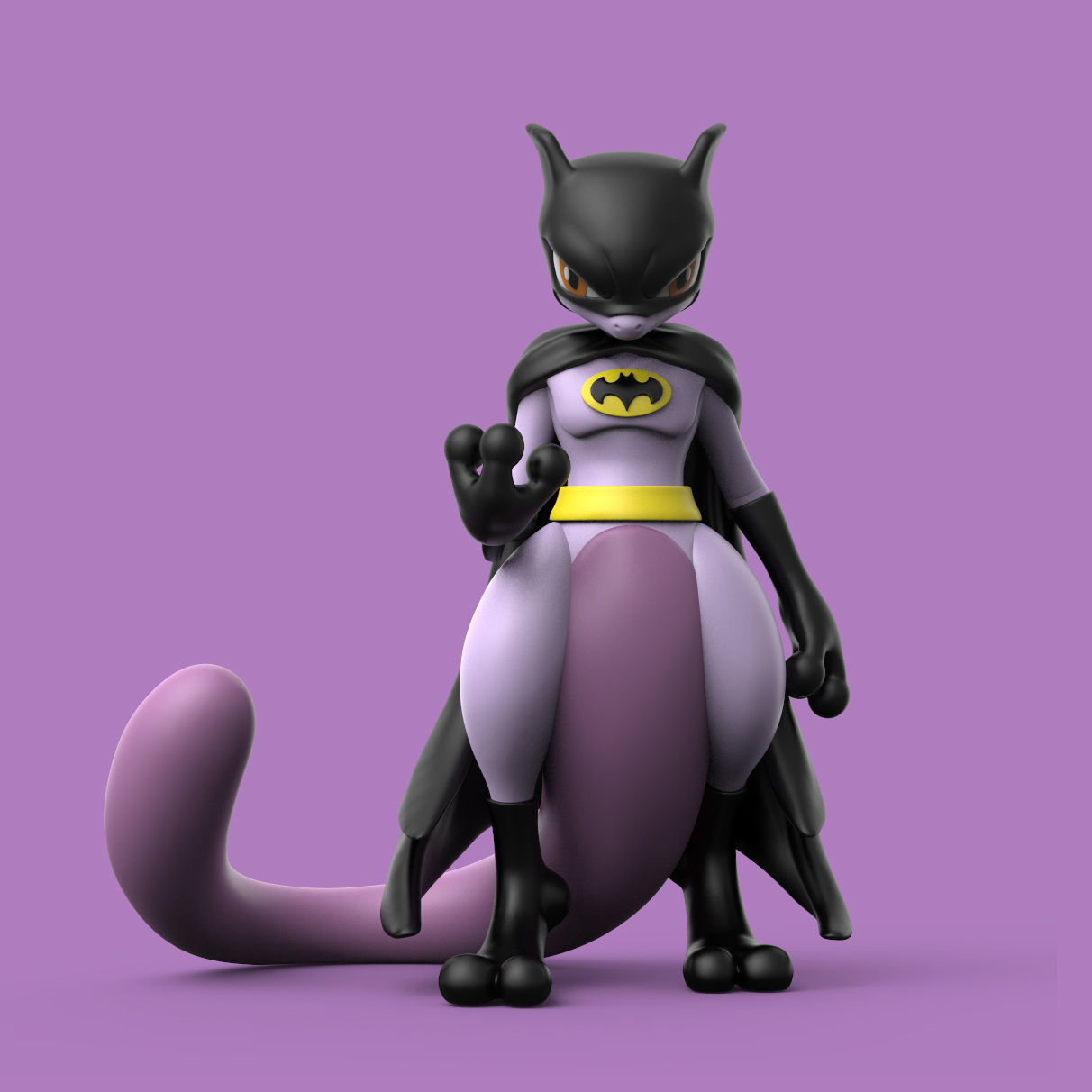 POKEMON - MEWTWO x BATMAN 3D print model_1