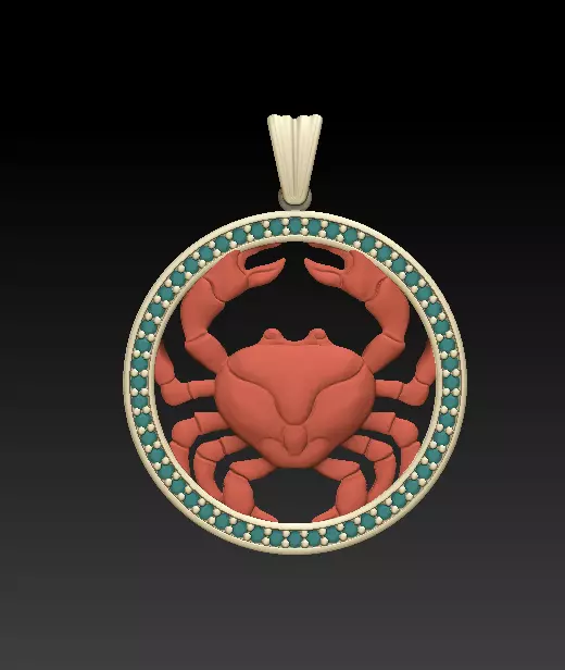 Horoscope Cancer pendant 3D model_0