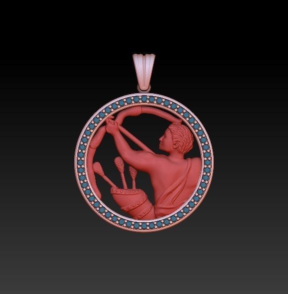 Horoscope Sagittarius Pendant 3D model_3
