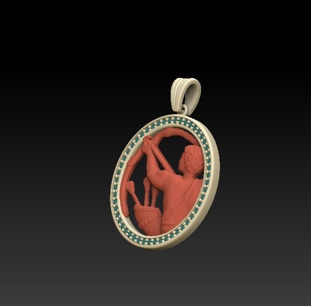 Horoscope Sagittarius Pendant 3D model_1