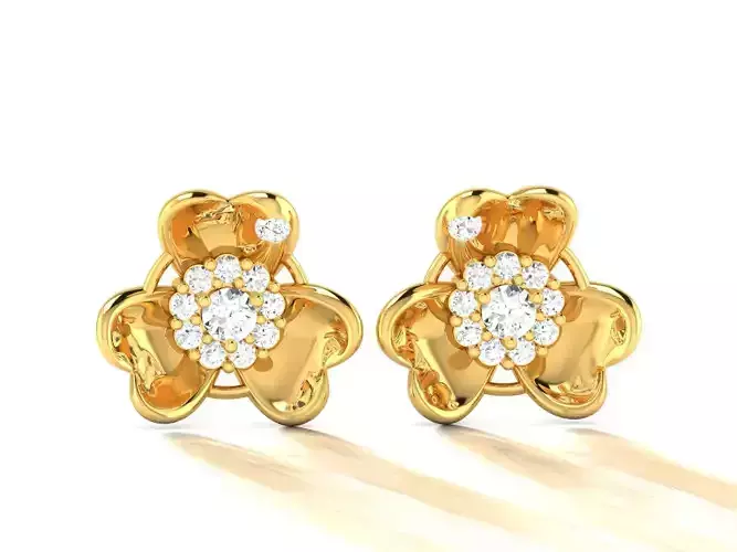Diamond Classic Heart Earrings 3D print model