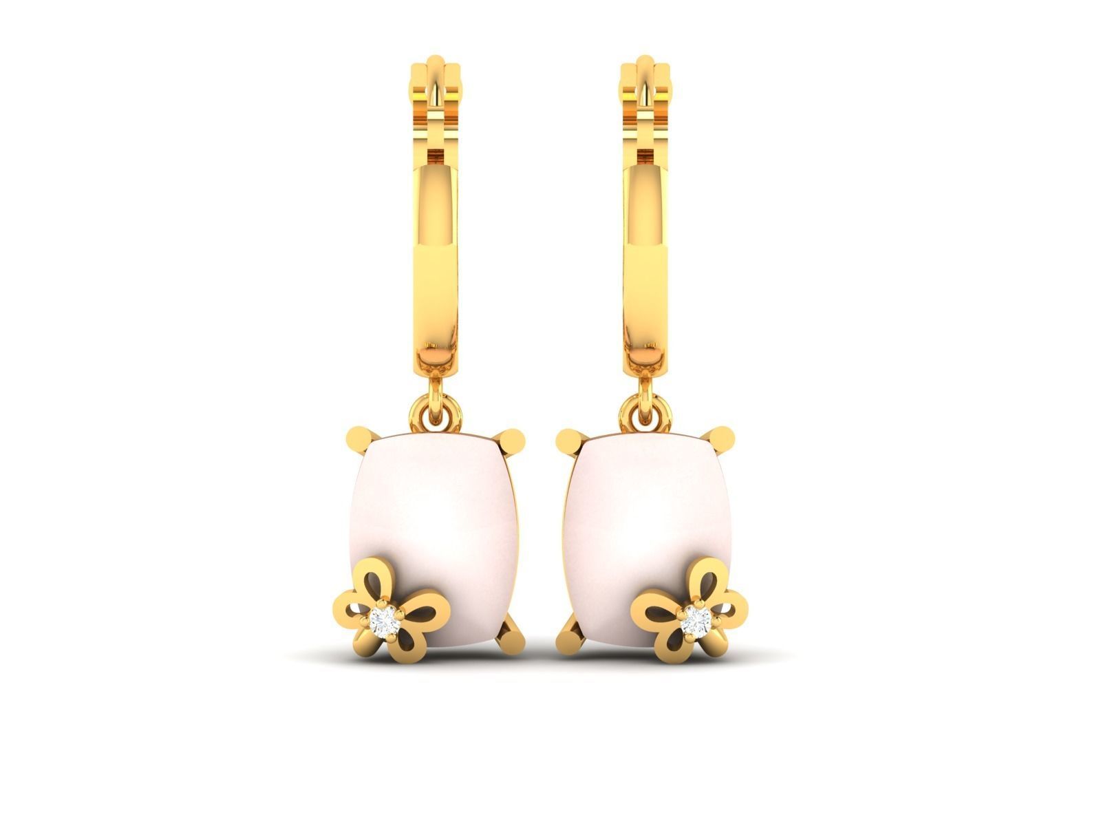 Diamond Classic Earrings 3D print model_3