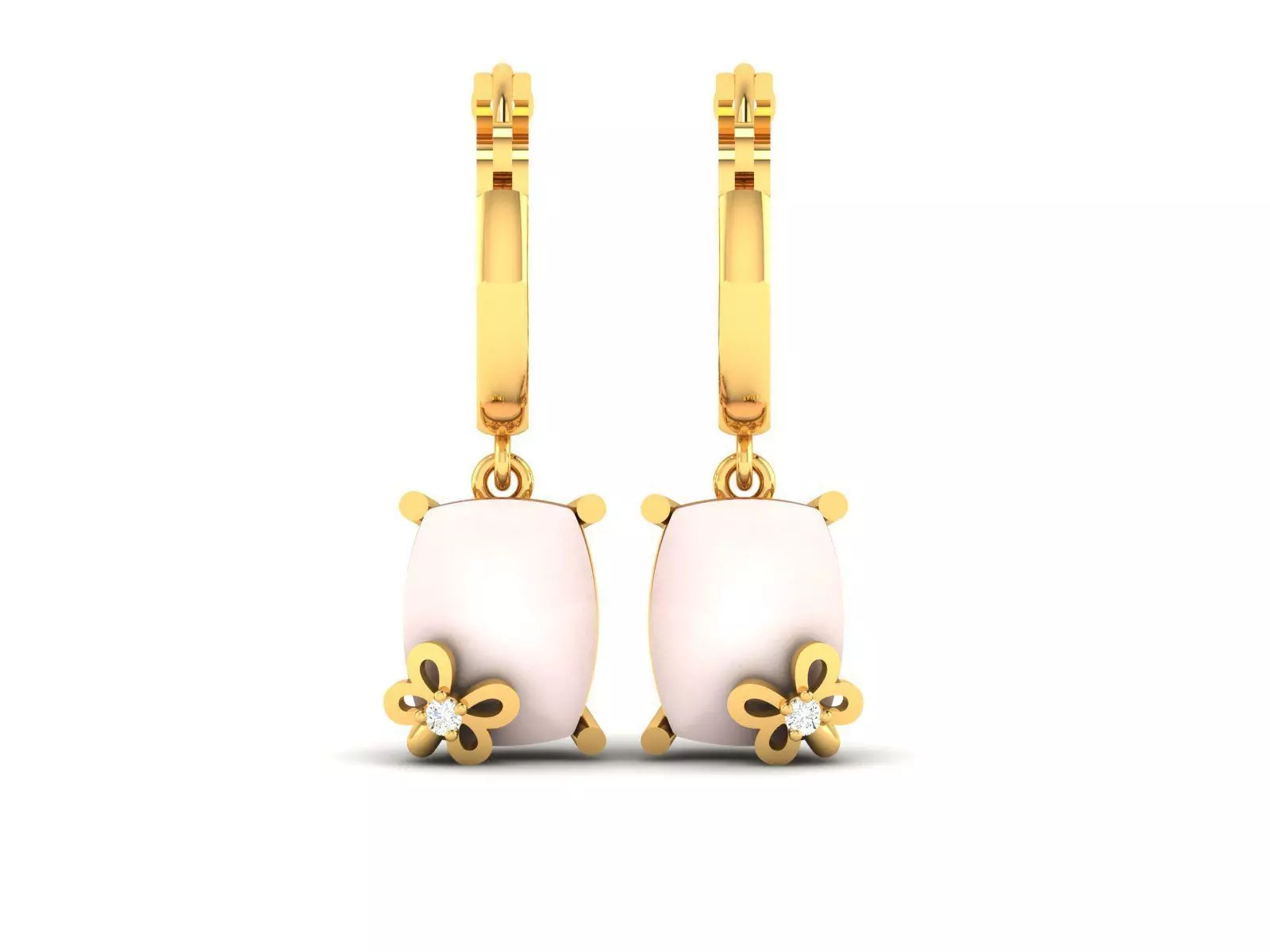 Diamond Classic Earrings 3D print model_0