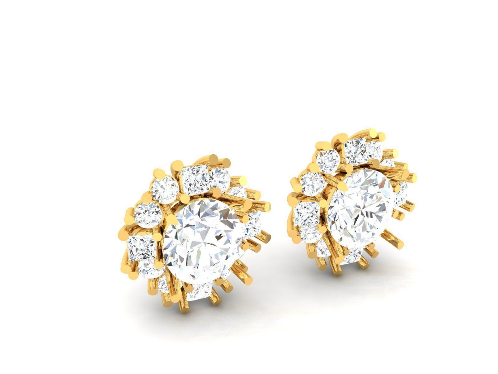Diamond Classic Earrings 3D print model_6