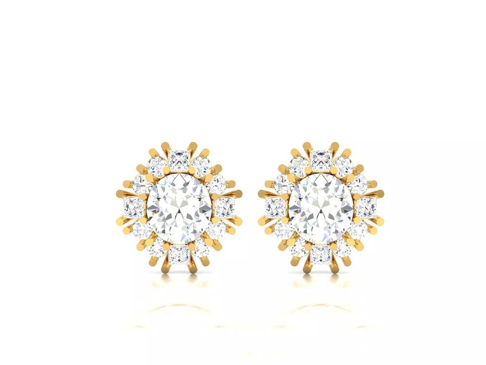 Diamond Classic Earrings 3D print model_0