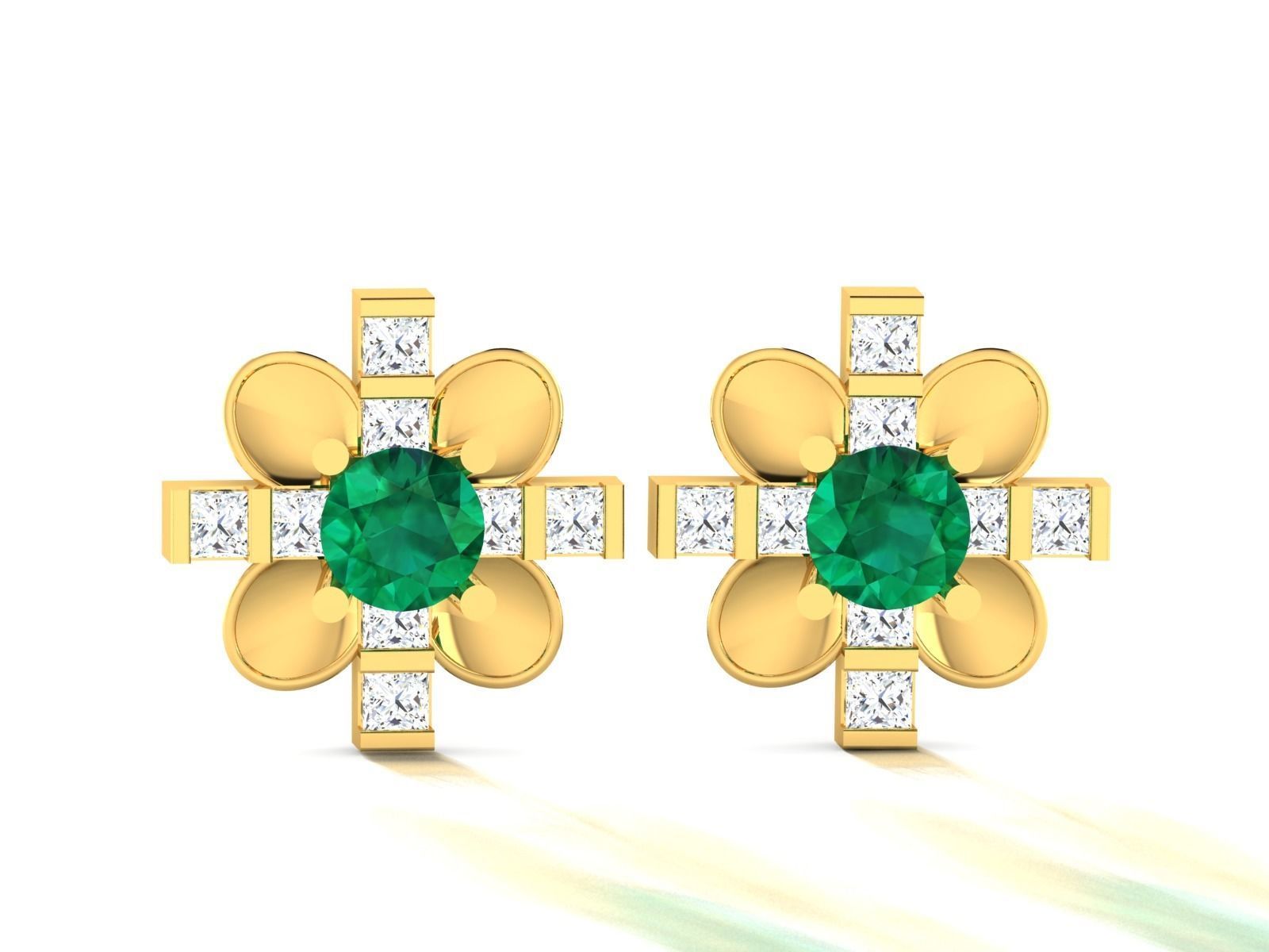 Diamond Classic Earrings 3D print model_3