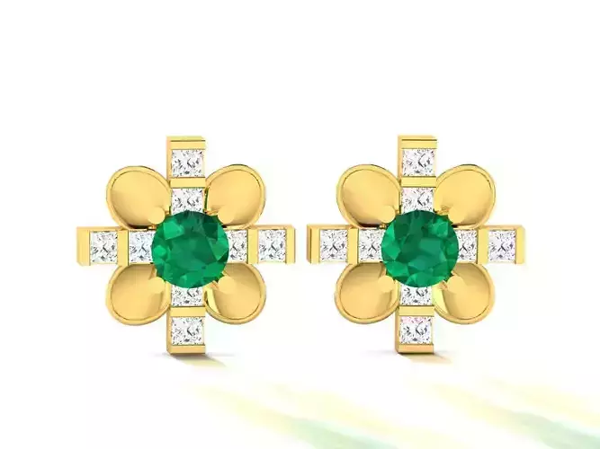 Diamond Classic Earrings 3D print model