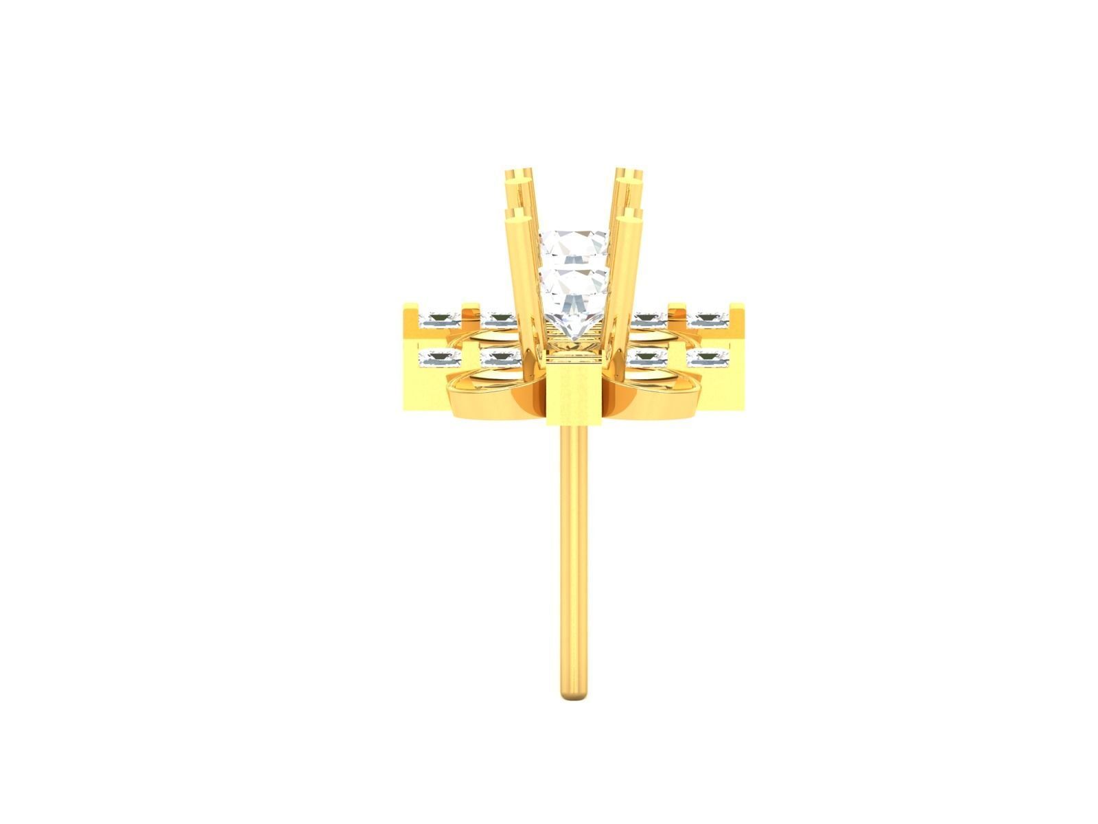 Diamond Classic Earrings 3D print model_12