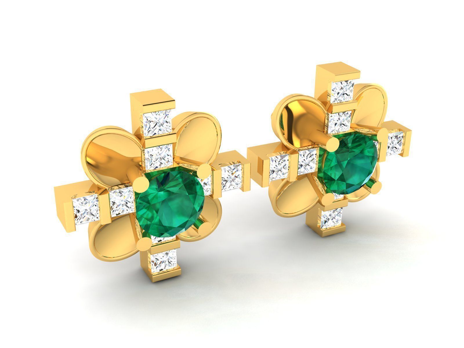 Diamond Classic Earrings 3D print model_1