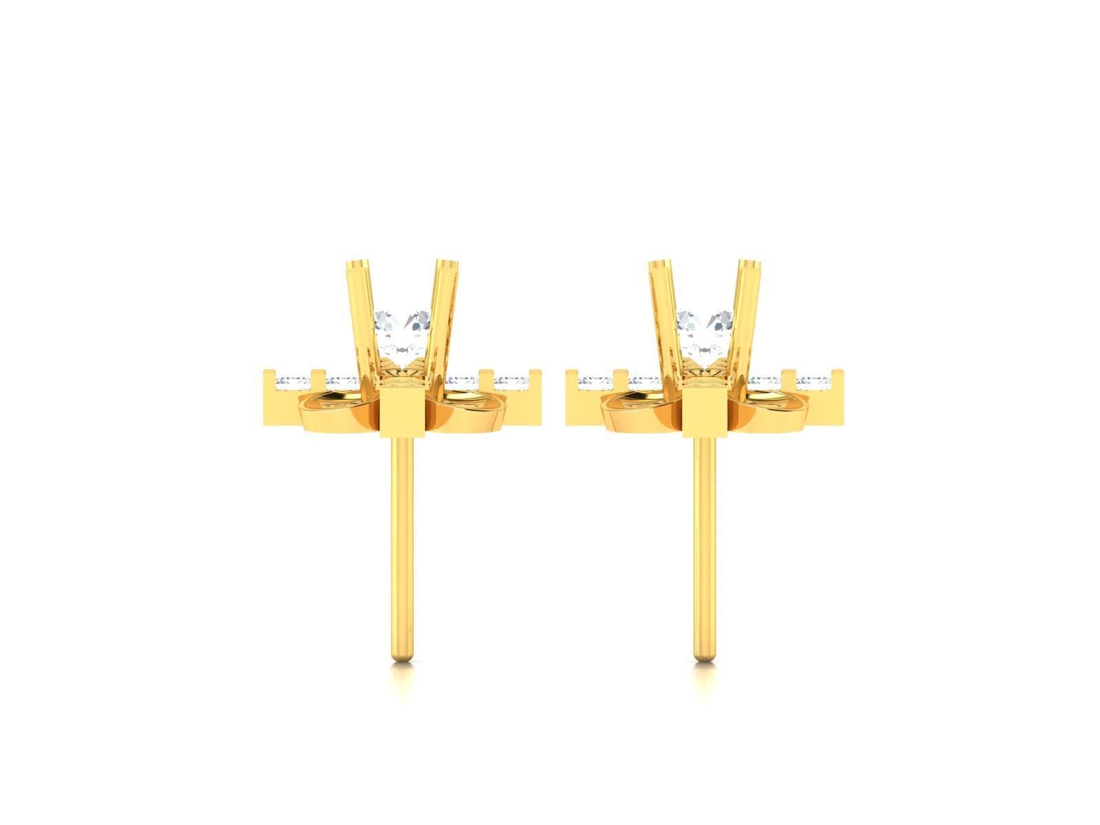 Diamond Classic Earrings 3D print model_9