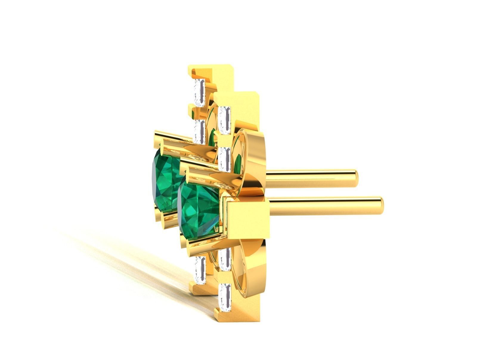 Diamond Classic Earrings 3D print model_6