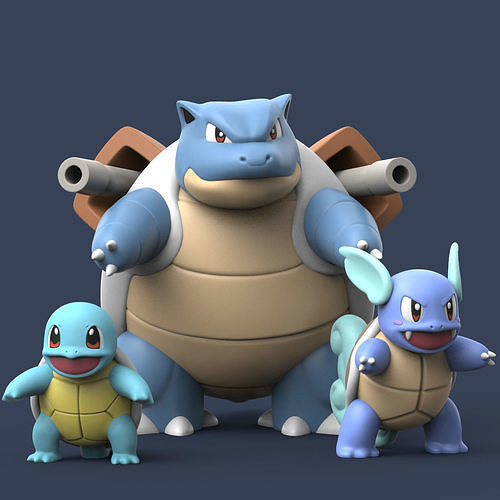 POKEMON - SQUIRTLE EVOLUTION 3D print model