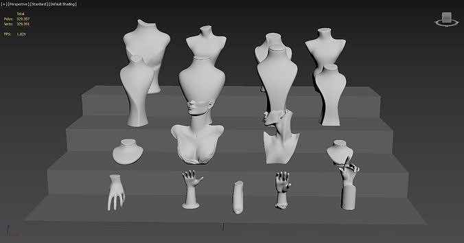Jewelry Mannequins 01 3D model