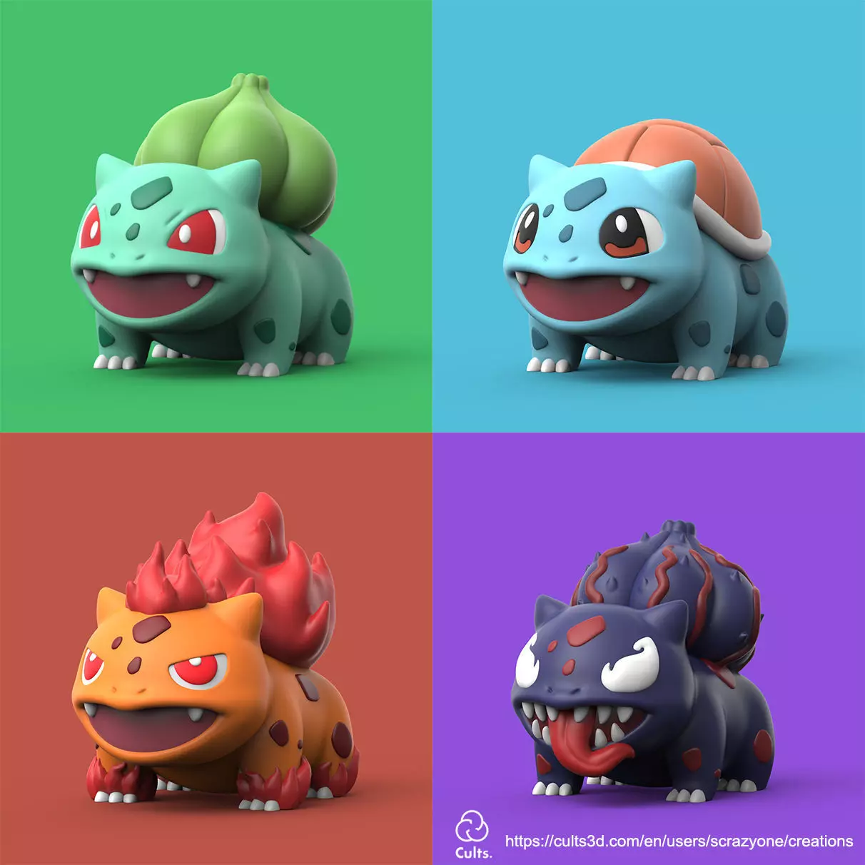 POKEMON - BULBASAUR PACK 3D print model
