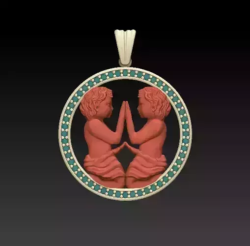 Horoscope Twins Pendant 3D model