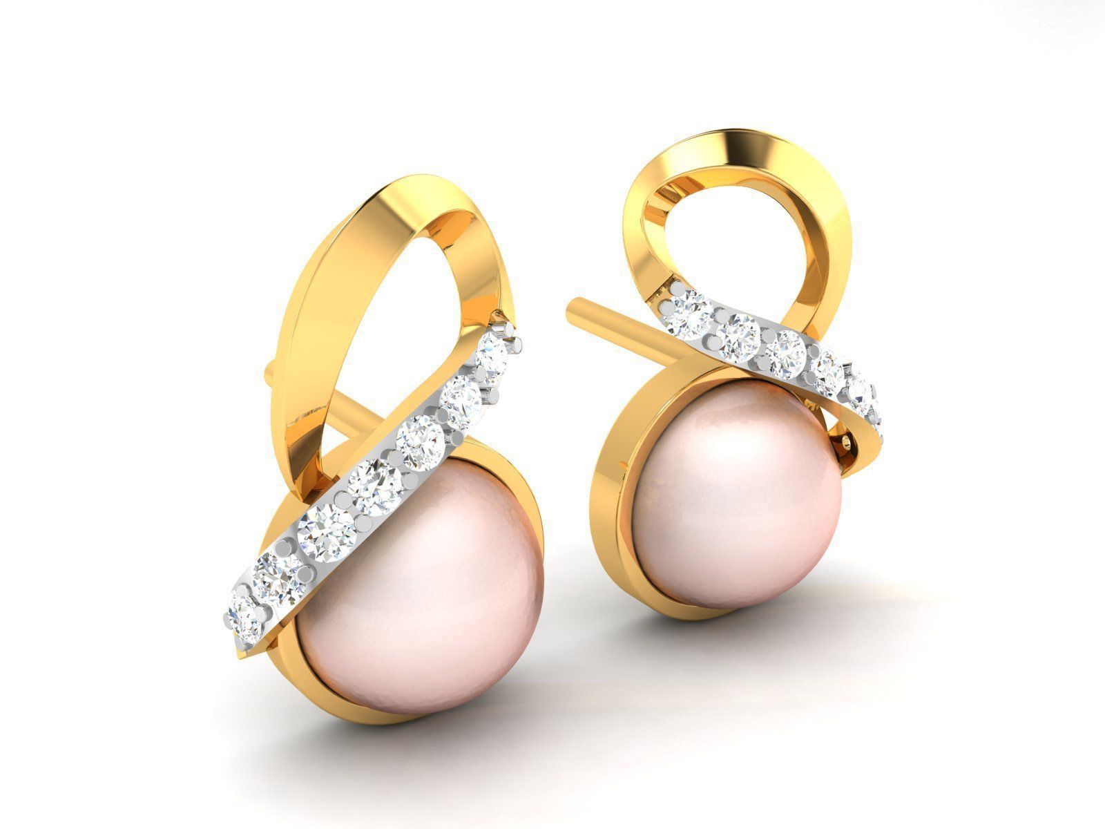 Opal Stone Earrings 3D print model_1