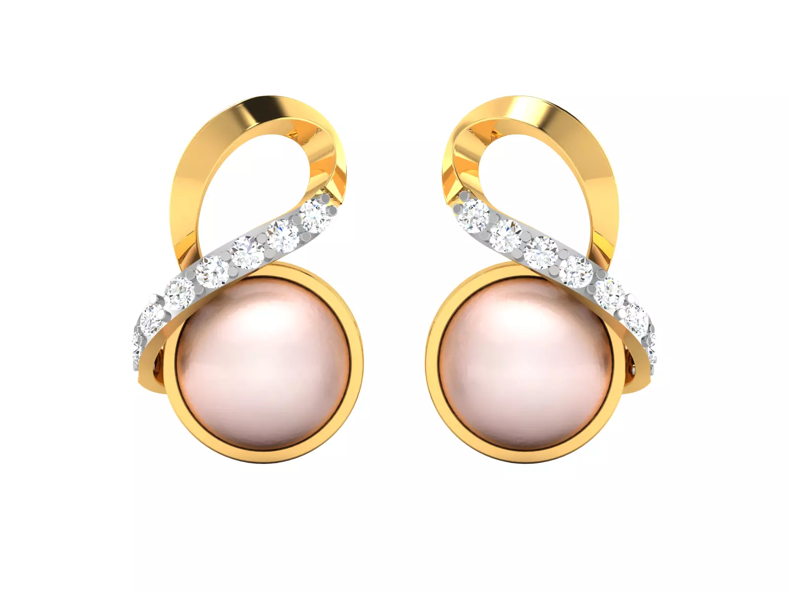 Opal Stone Earrings 3D print model_0