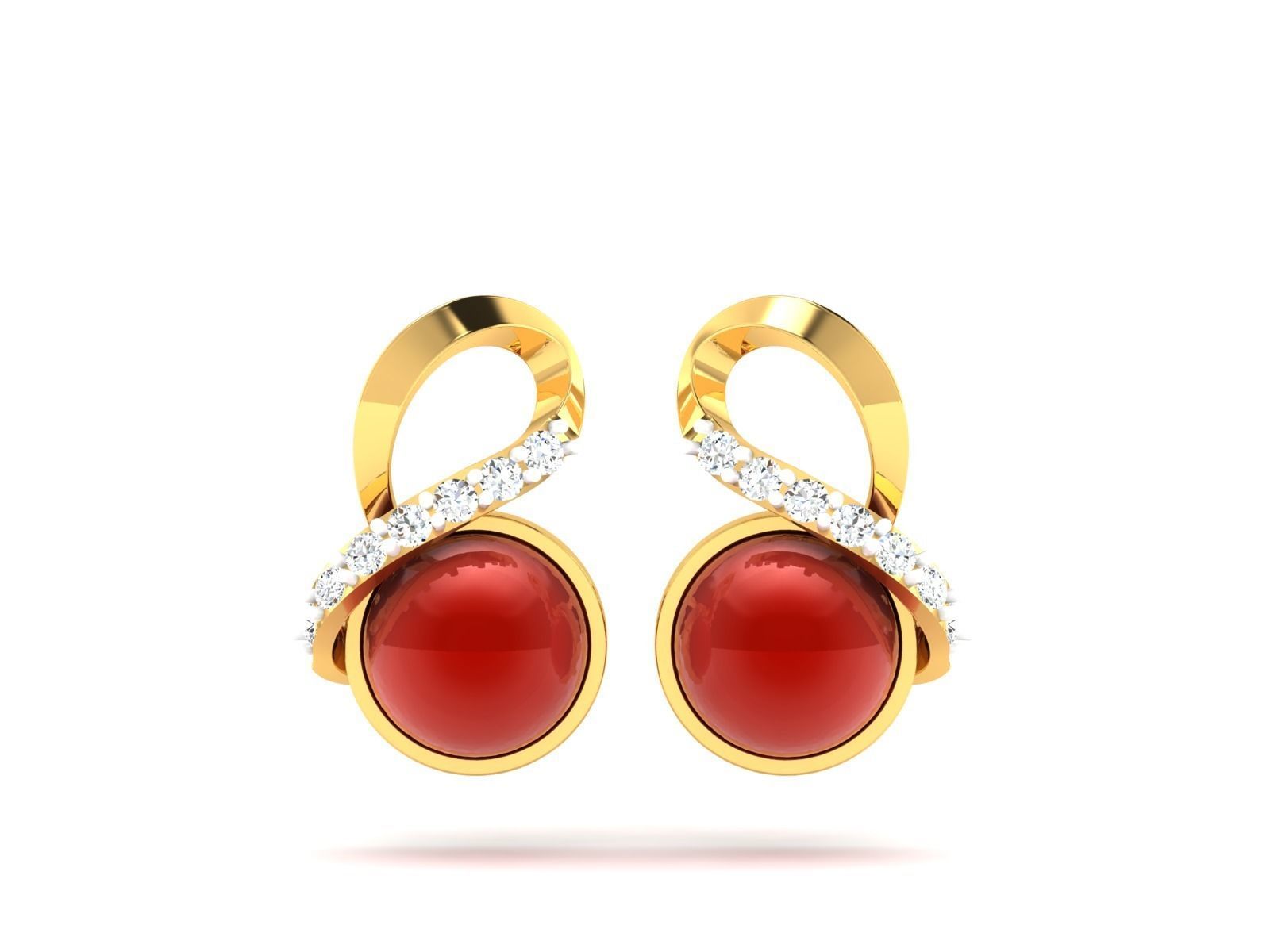 Opal Stone Earrings 3D print model_8