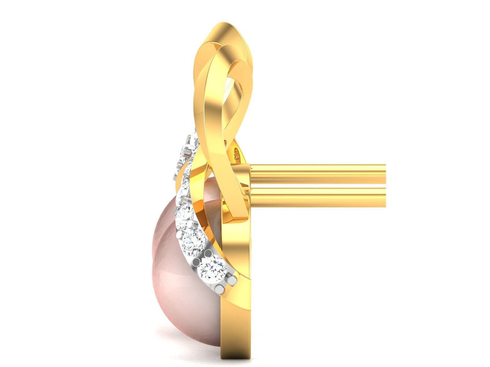 Opal Stone Earrings 3D print model_3