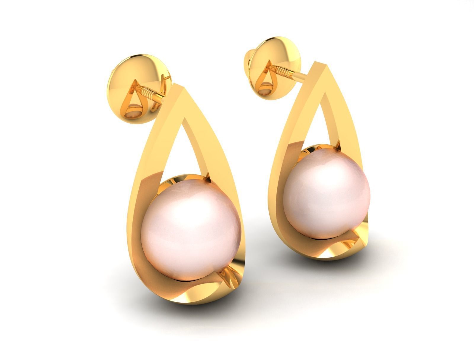 Opal Stone Earrings 3D print model_2