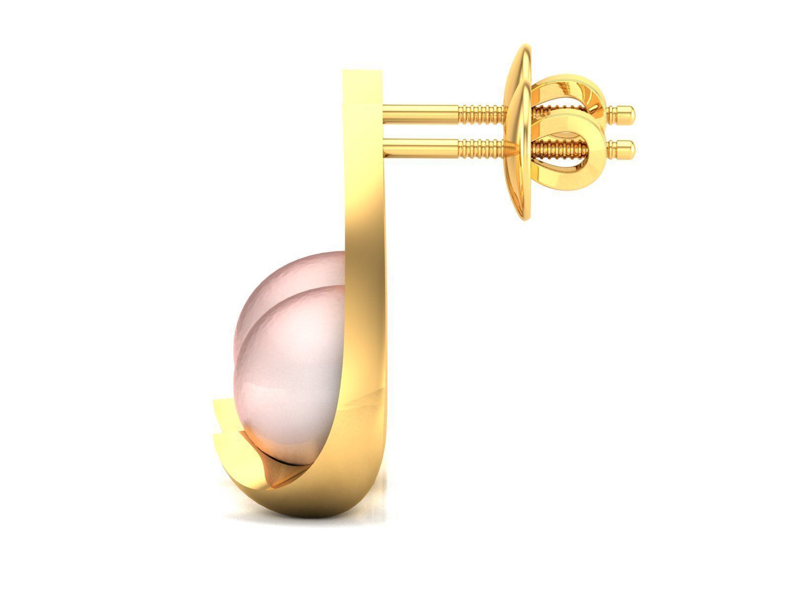 Opal Stone Earrings 3D print model_4