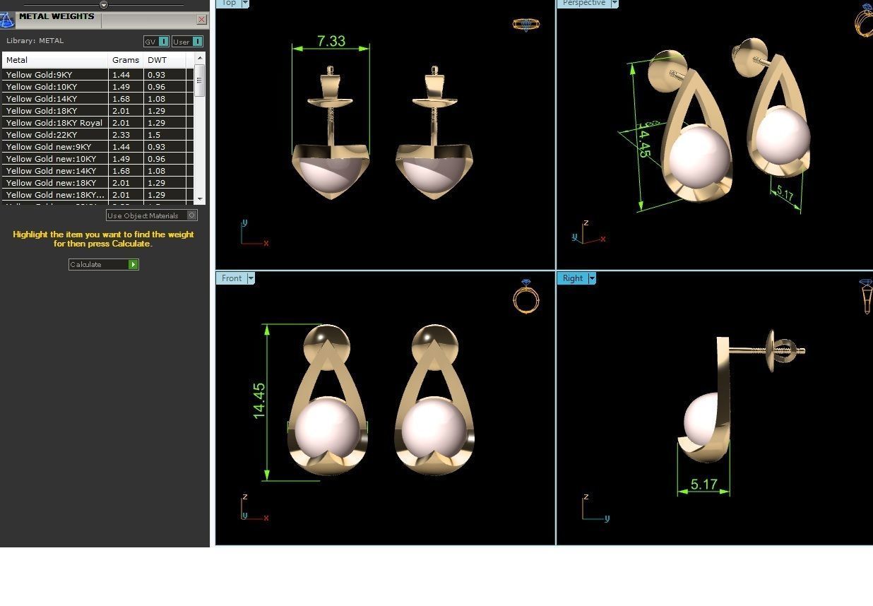 Opal Stone Earrings 3D print model_5
