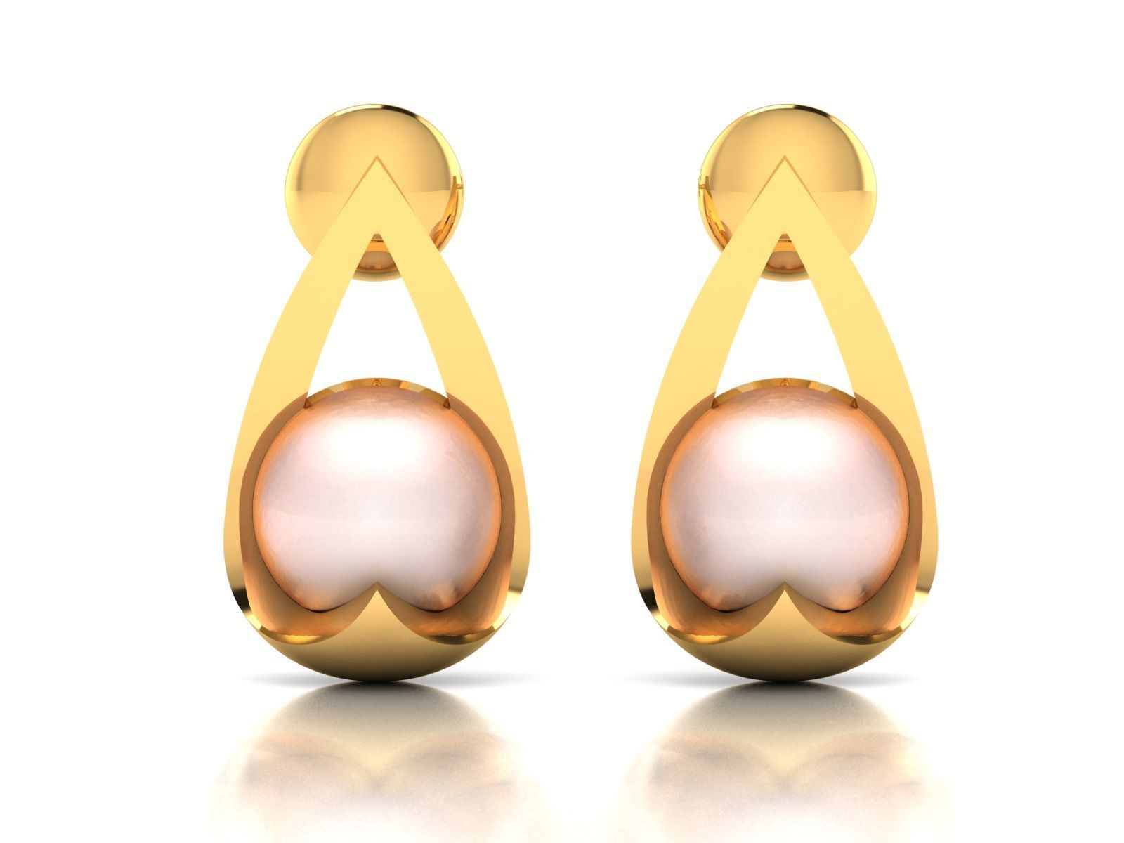 Opal Stone Earrings 3D print model_3