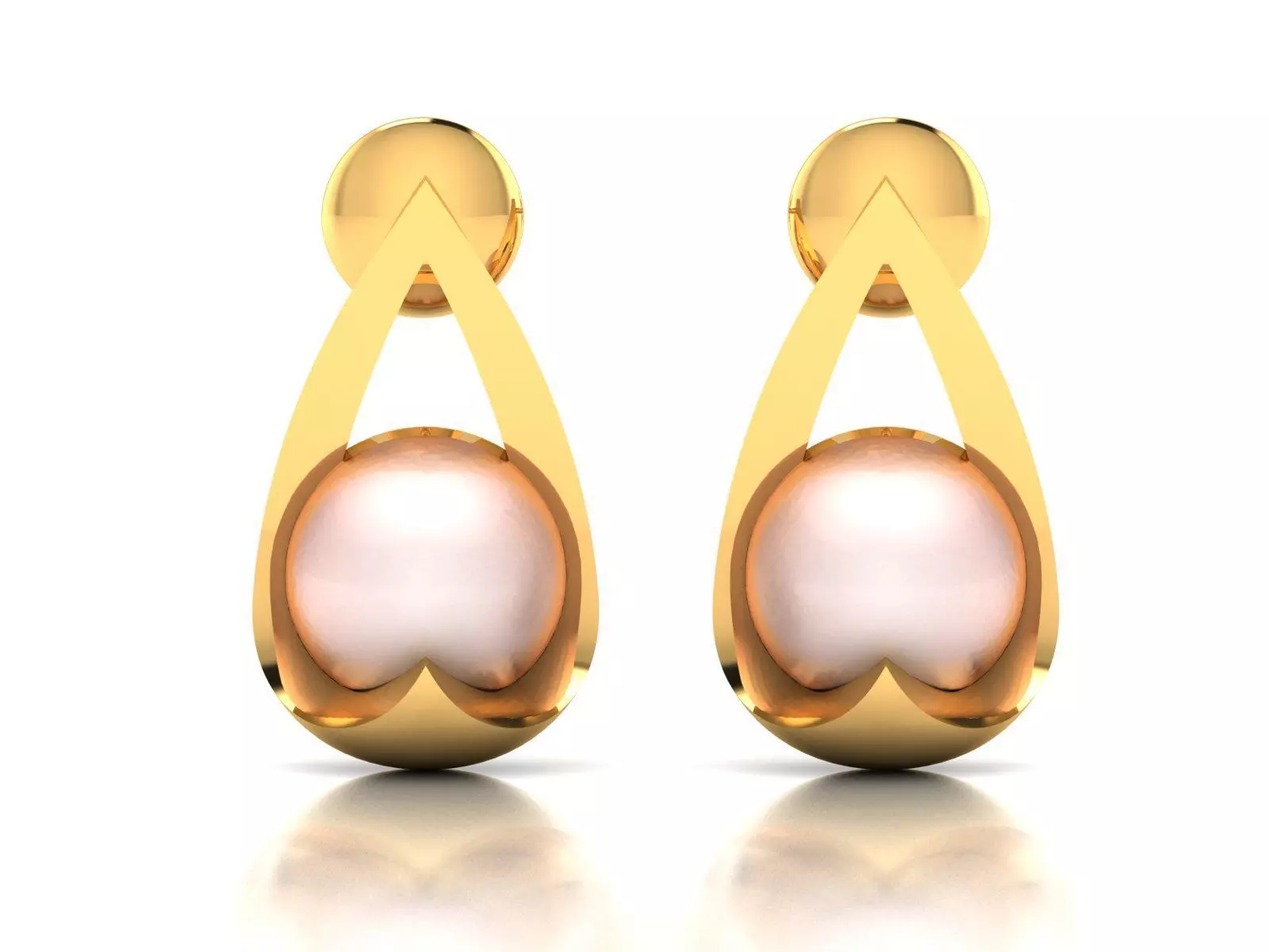 Opal Stone Earrings 3D print model_0