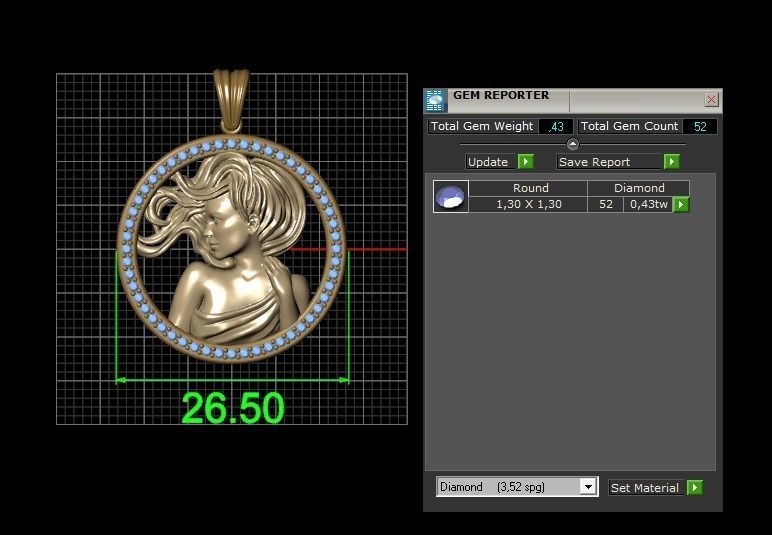 Horoscope Virgo Pendant 3D model_9