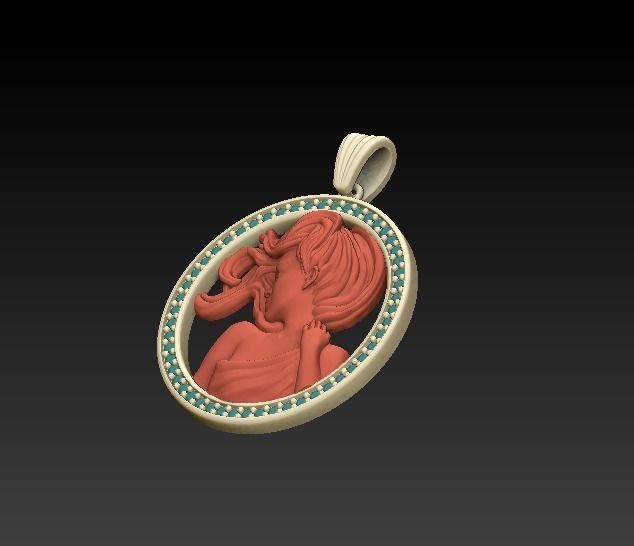 Horoscope Virgo Pendant 3D model_2