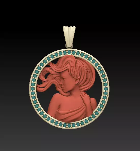Horoscope Virgo Pendant 3D model_0