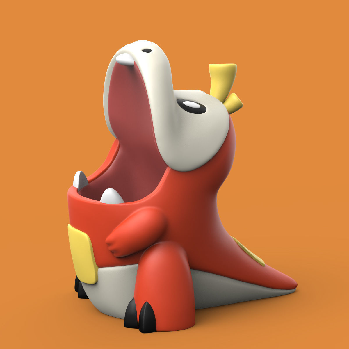 POKEMON - FUECOCO PENCIL HOLDER AND PLANTER 3D print model_2