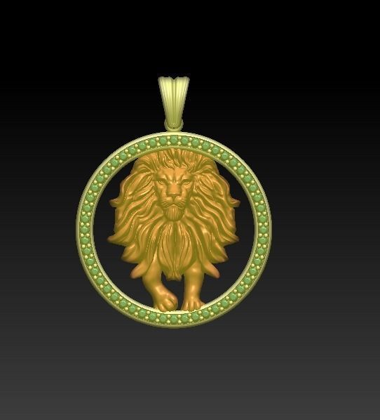 Horoscope Lion Pendant 3D model_7