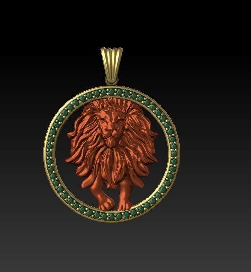 Horoscope Lion Pendant 3D model_4